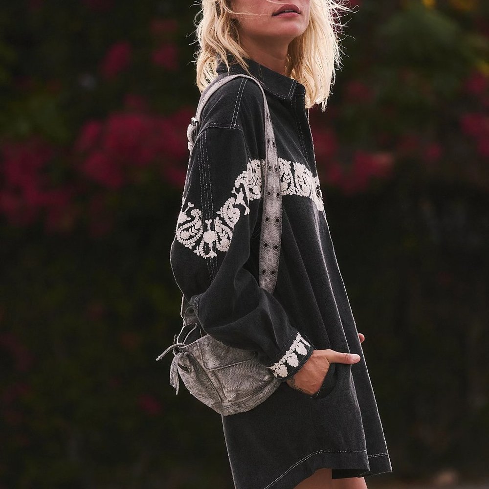 NWT Free People Bali Midnight City Denim Mini Dress - Picture 3 of 7